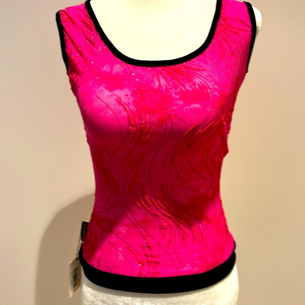 Channel1 One sparky beaded pink top size XS